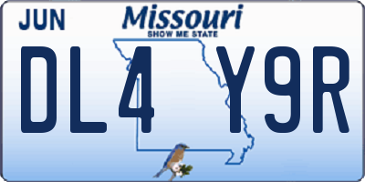 MO license plate DL4Y9R