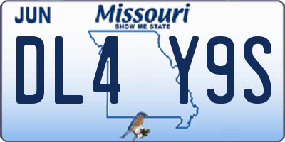 MO license plate DL4Y9S