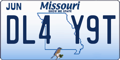 MO license plate DL4Y9T