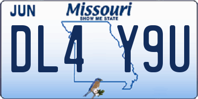 MO license plate DL4Y9U