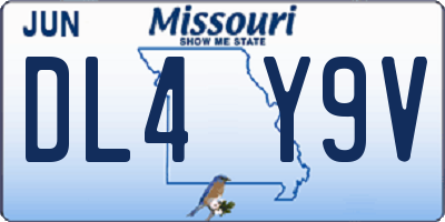 MO license plate DL4Y9V