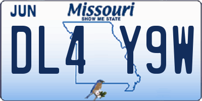 MO license plate DL4Y9W