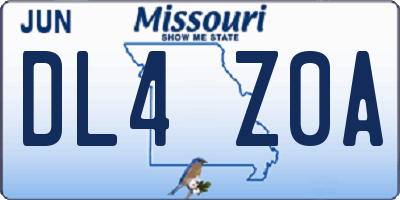 MO license plate DL4Z0A