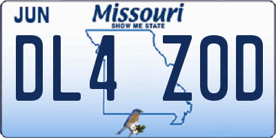 MO license plate DL4Z0D