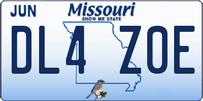 MO license plate DL4Z0E