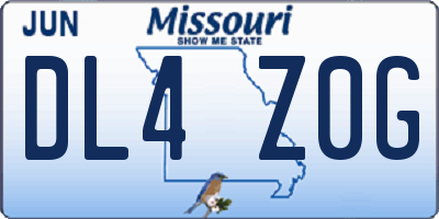 MO license plate DL4Z0G