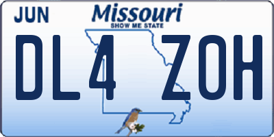 MO license plate DL4Z0H