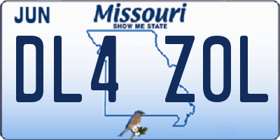MO license plate DL4Z0L