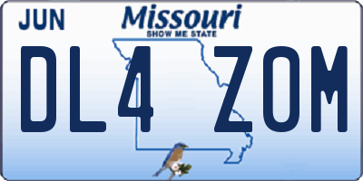 MO license plate DL4Z0M