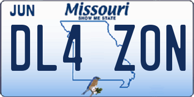 MO license plate DL4Z0N