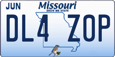 MO license plate DL4Z0P