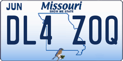 MO license plate DL4Z0Q