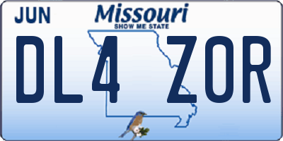 MO license plate DL4Z0R