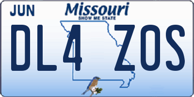 MO license plate DL4Z0S