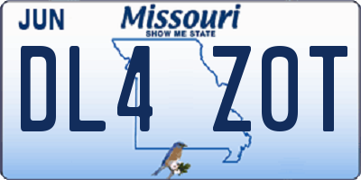 MO license plate DL4Z0T