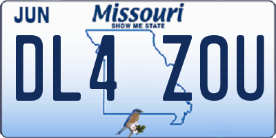 MO license plate DL4Z0U