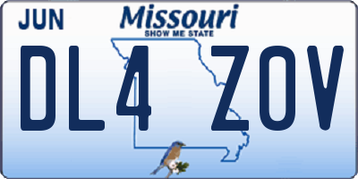 MO license plate DL4Z0V