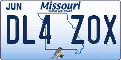 MO license plate DL4Z0X
