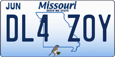 MO license plate DL4Z0Y