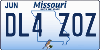 MO license plate DL4Z0Z
