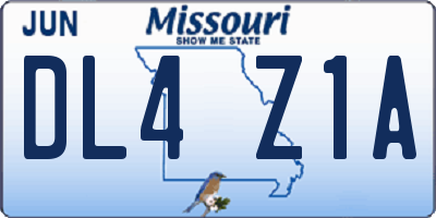 MO license plate DL4Z1A