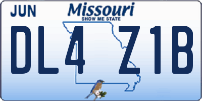 MO license plate DL4Z1B