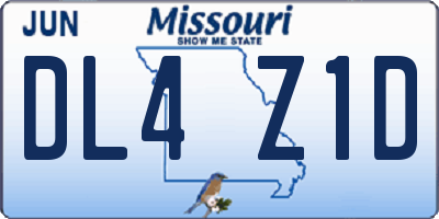 MO license plate DL4Z1D