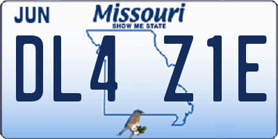 MO license plate DL4Z1E