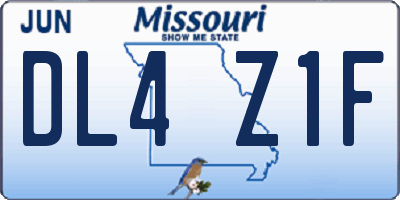 MO license plate DL4Z1F
