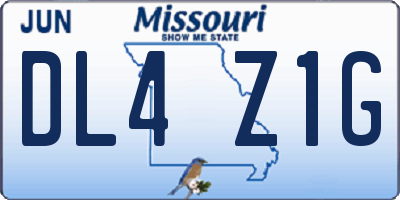 MO license plate DL4Z1G