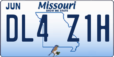 MO license plate DL4Z1H