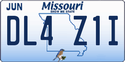 MO license plate DL4Z1I