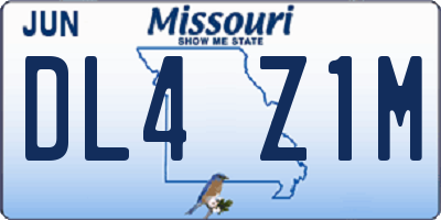 MO license plate DL4Z1M