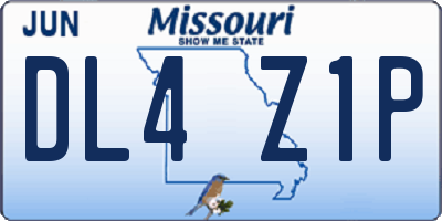 MO license plate DL4Z1P