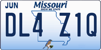 MO license plate DL4Z1Q