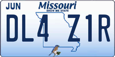 MO license plate DL4Z1R