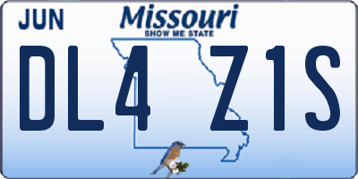 MO license plate DL4Z1S