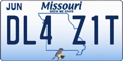 MO license plate DL4Z1T