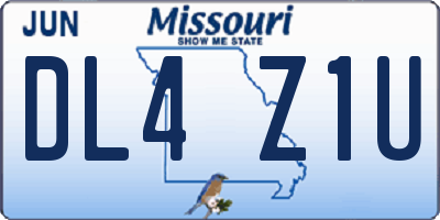 MO license plate DL4Z1U