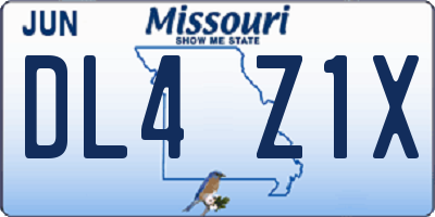 MO license plate DL4Z1X