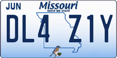 MO license plate DL4Z1Y