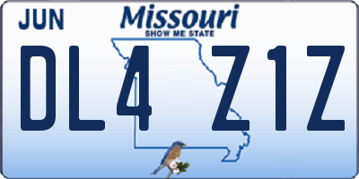 MO license plate DL4Z1Z