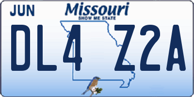 MO license plate DL4Z2A