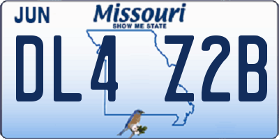MO license plate DL4Z2B