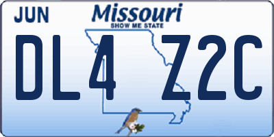 MO license plate DL4Z2C