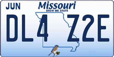 MO license plate DL4Z2E