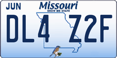 MO license plate DL4Z2F