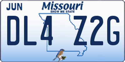 MO license plate DL4Z2G