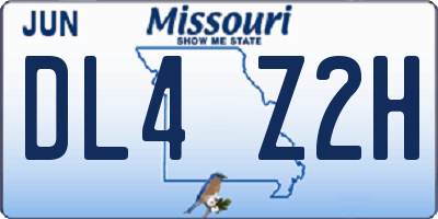 MO license plate DL4Z2H