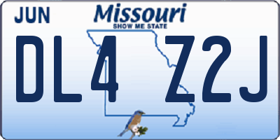 MO license plate DL4Z2J